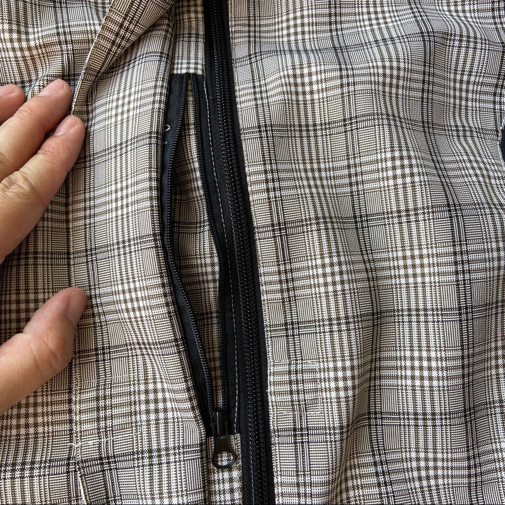 Kerrits Rain Shelter Barn Jacket Medium Tan Plaid - Picture 15 of 16